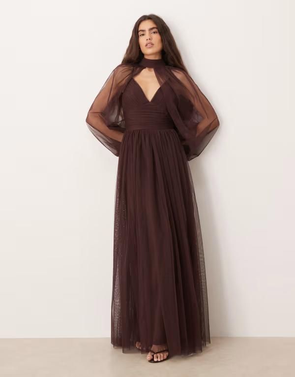 レース アンド ビーズ レディース トップス ワンピース チュール バルーンスリーブ シアー マキシ Lace Beads tulle detachable sheer balloon sleeves 36,270円