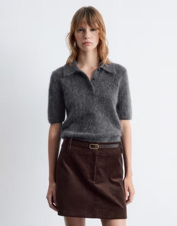 アンドアザーストーリーズ レディース アウター ニット・セーター スリムフィット ポロシャツ ウール Other Stories mohair and wool knit slim fitop wit 18,485円