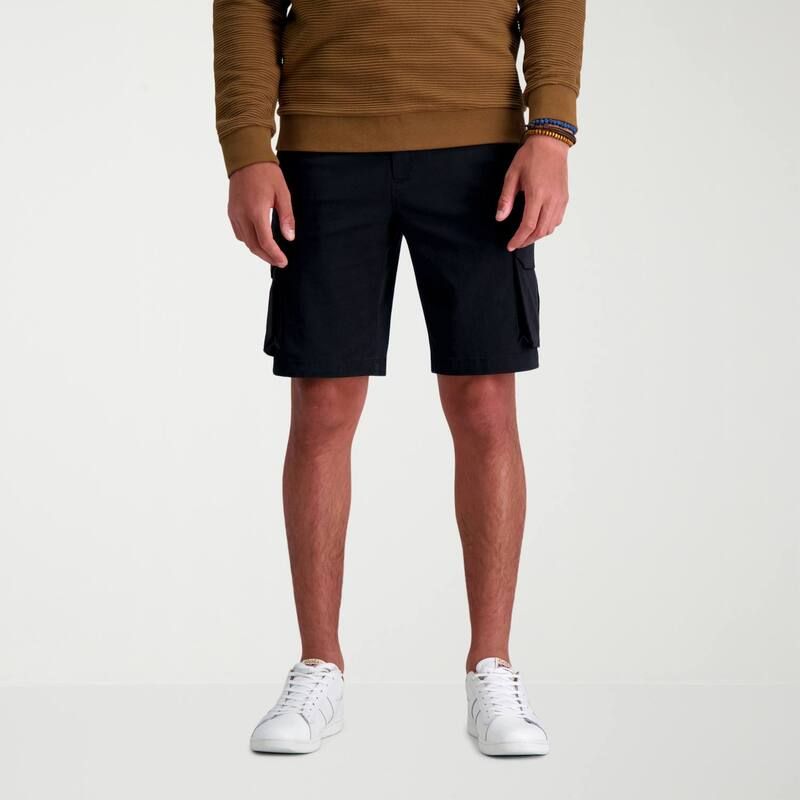 ハガー メンズ ボトムス ハーフパンツ・ショーツ ショートパンツ Mens Haggar 1034 StraightFit Stretch Cargo FlatFront Shorts Black ブ