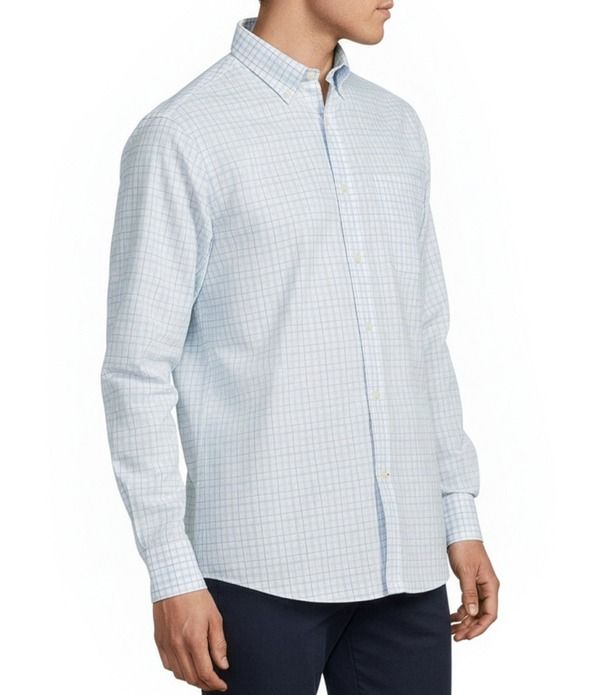 ダニエル クレミュ メンズ トップス シャツ Cremieux Blue Label BRRR Twill Plaid Long Sleeve Woven Shirt Blue Aqua ブルー