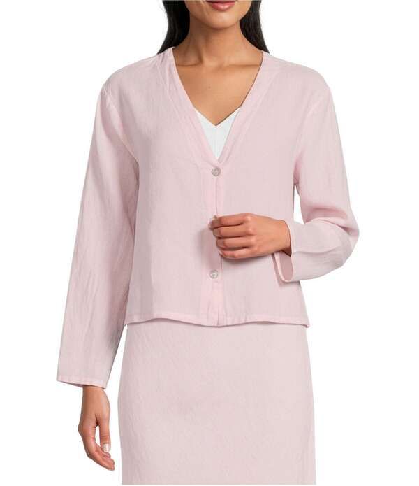 ブライン ウォーカー レディース アウター ニット・セーター Vネック カーディガン リネン Bryn Walker Light Linen VNeck Long Sleeve Crop Cardig 28,470円