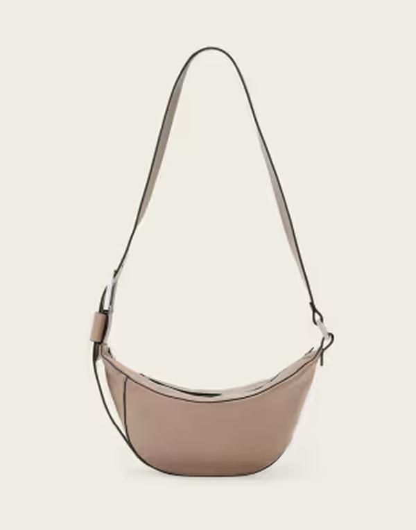 オールセインツ レディース バッグ レザー AllSaints luna crossbody leather crescent purse in mocha Brown ブラウン