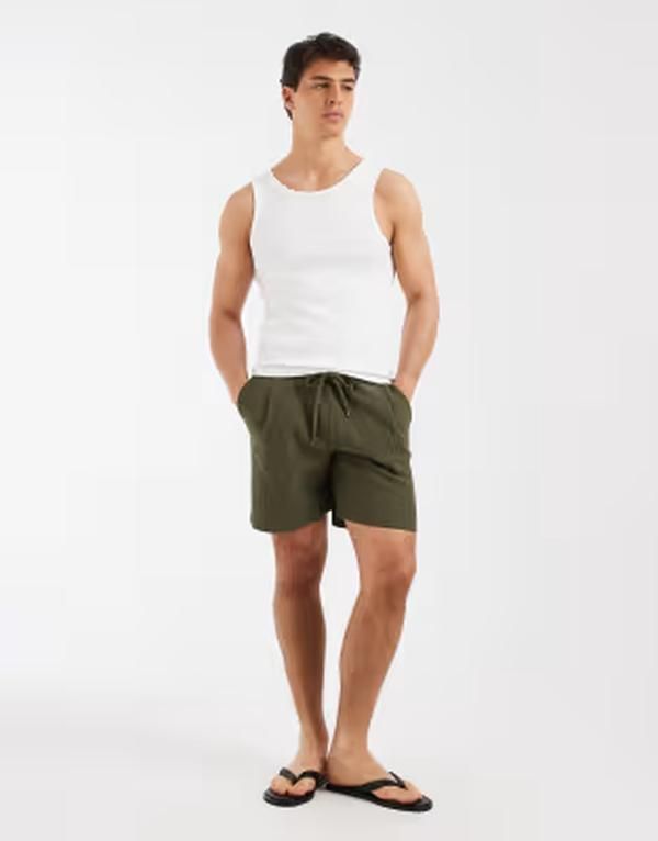 エイソス メンズ ボトムス ハーフパンツ・ショーツ ショートパンツ ASOS DESIGN oversized shorts Khaki カーキ 10,486円