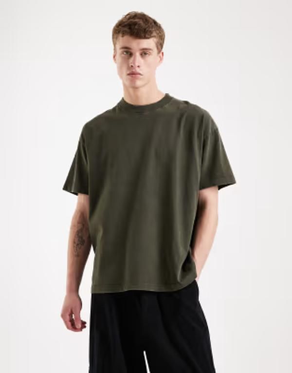 ブレーブソウル メンズ トップス Tシャツ Brave Soul oversized 240gsm acid wash tshirt Khaki カーキ 8,745円