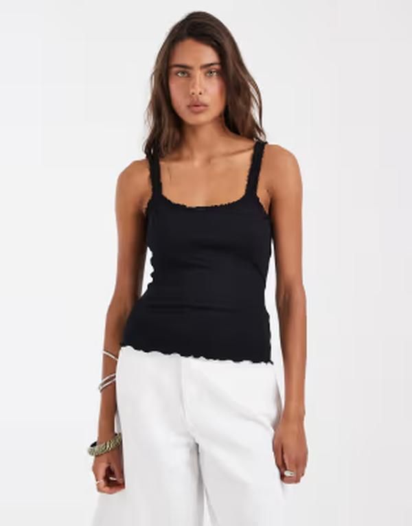 エイソス レディース トップス ベスト ASOS DESIGN trim detail cami Black ブラック