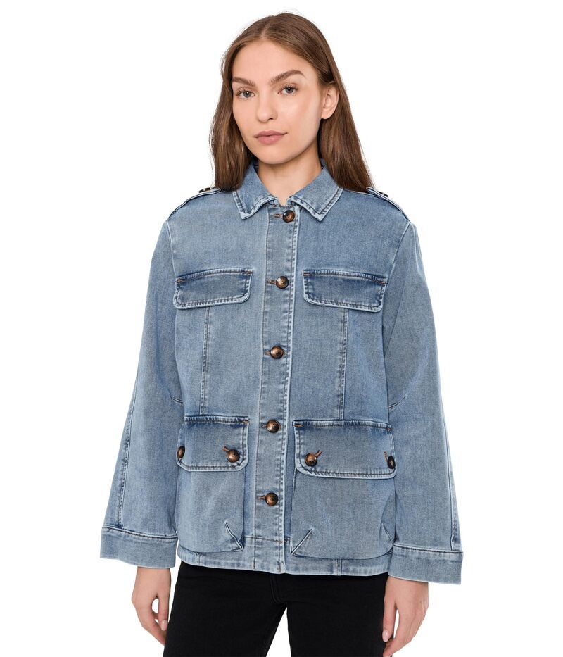 カットフロムザクロス レディース アウター コート デニム ジャケット KUT from the Kloth CallistaOversize Denim Jacket w Front Opening