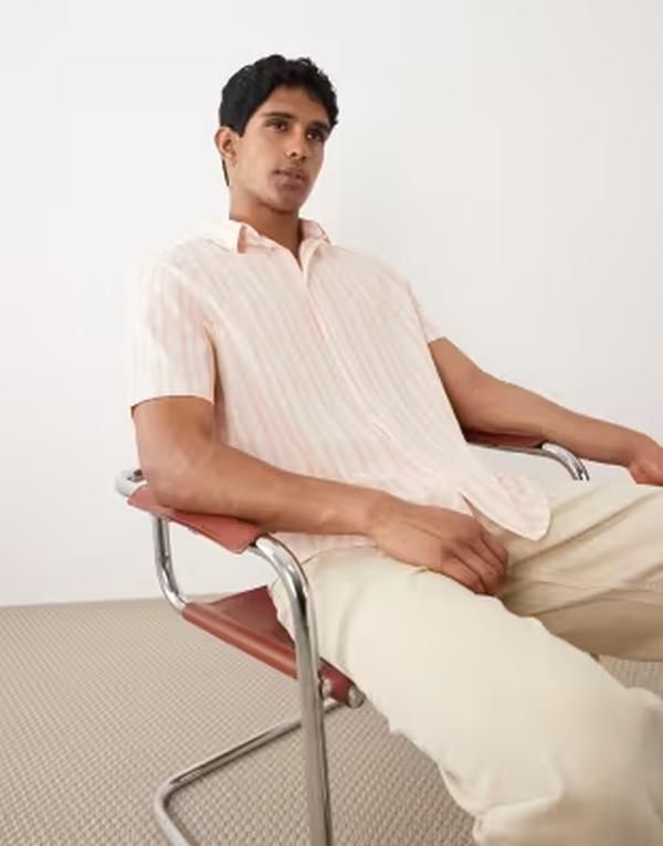 ブレンド メンズ トップス シャツ レギュラーフィット コットン BLEND cottonrich regular fit shirt in peach stripes Peach ピーチ 15,895円