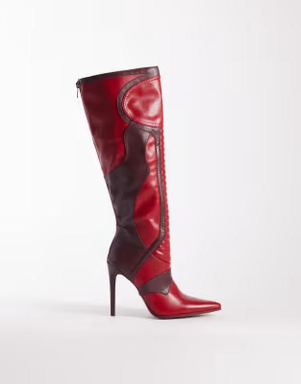 アザレア ワン レディース シューズ ブーツ・レインブーツ ヒール Azalea Wang Rodrigo higheeled knee boots RED レッド