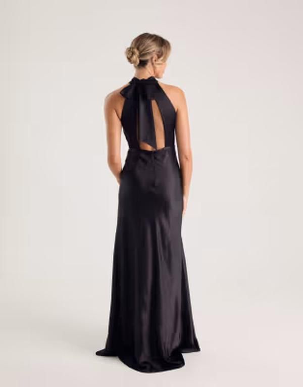 シックスストーリーズ レディース トップス ワンピース サテン マキシ ホルター Six Stories Bridesmaid satin halterneck maxi dress Black ブラ 44,720円