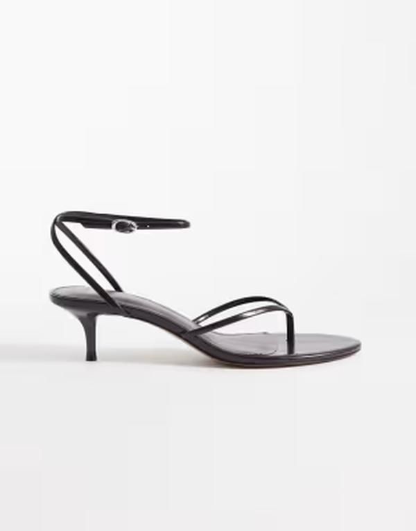 マンゴ レディース シューズ サンダル ヒール Mango cross front heeled sandals in chocolate チョコレート