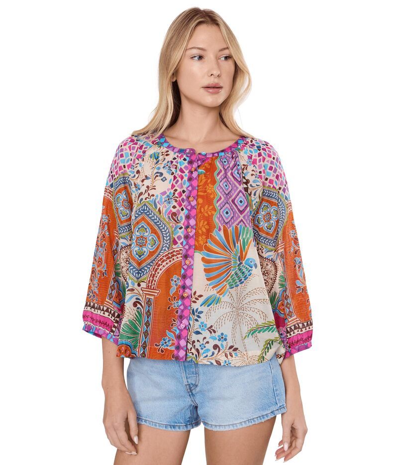 ジョニーワズ レディース トップス シャツ ブラウス Johnny Was Michaella Peasant Blouse Avelar