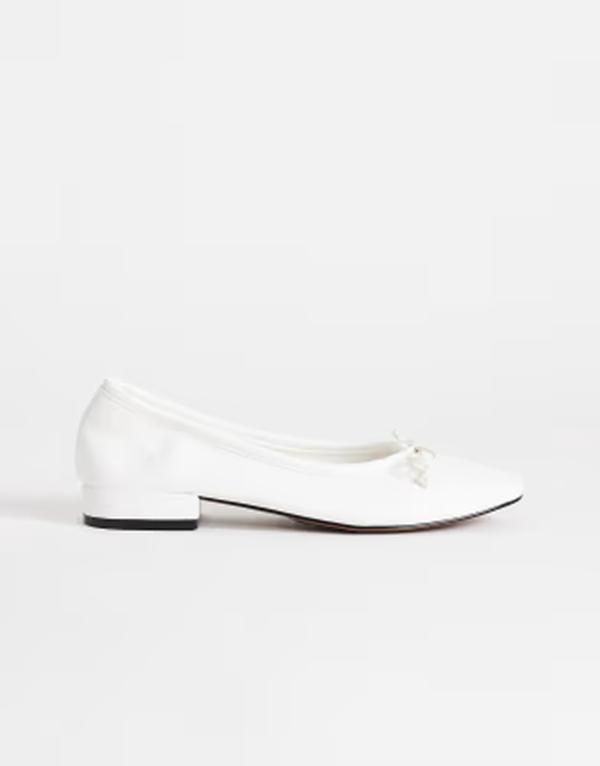 トップショップ レディース シューズ パンプス ヒール Topshop Dottie block heel ballet flats WHITE ホワイト