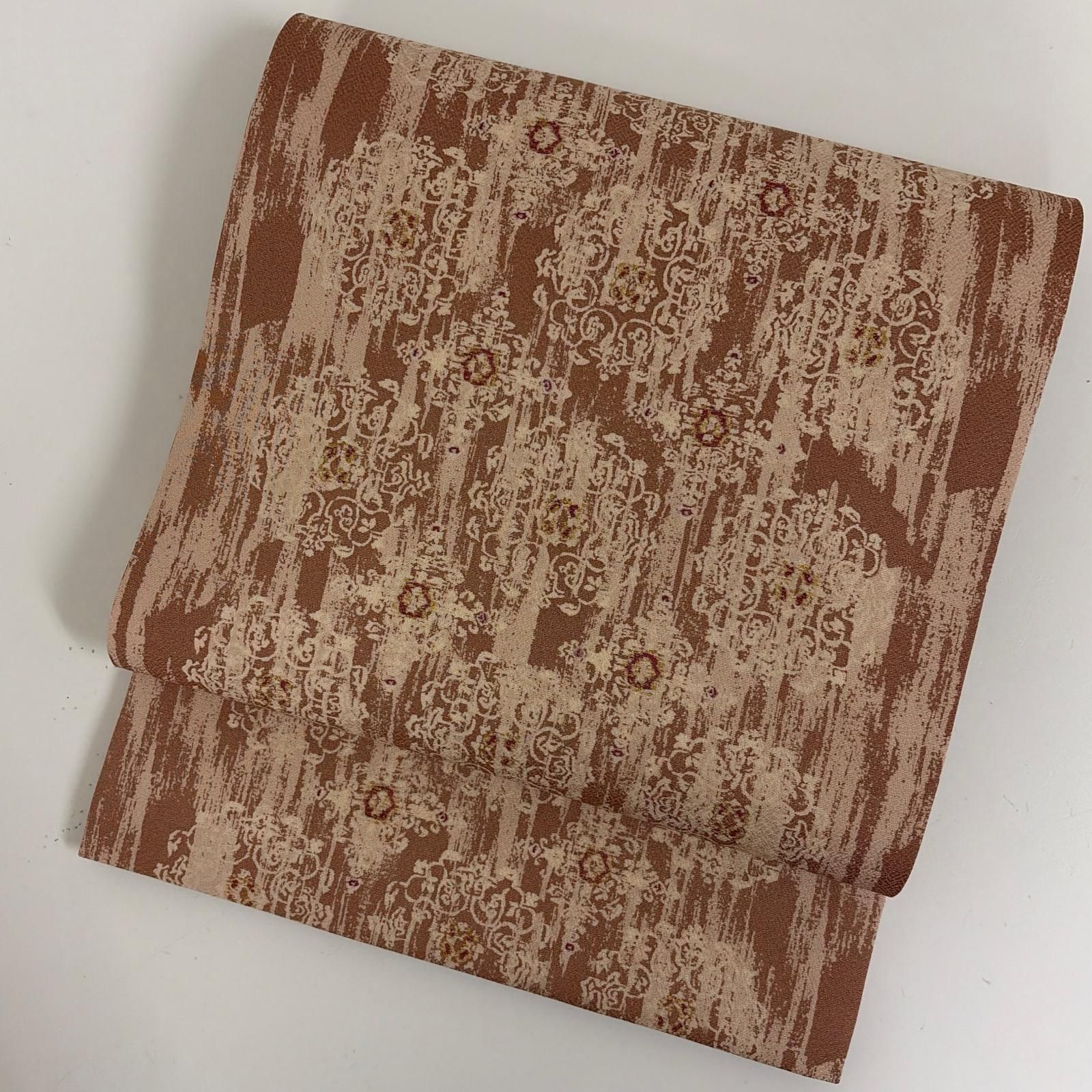 長尺 開き名古屋帯 正絹 正倉院華文様 染め MA-7508