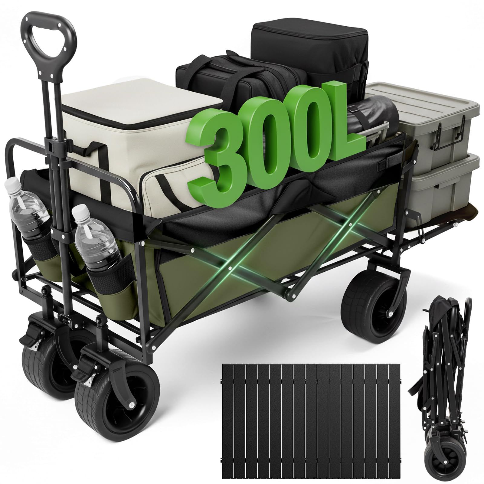 後部展開可アウトドアワゴン【長物対応ブレーキ付キャリーワゴン 耐荷重250kg 大容量300L】 キャンプ 折りたたみ ワンタッチ収束式 きキャリーカート ボトルポケット付き軽量 自立収納 静音 キャンプ・レジャー・BBQ・釣り・買い物・・運動会・荷物運 テe 10,349円