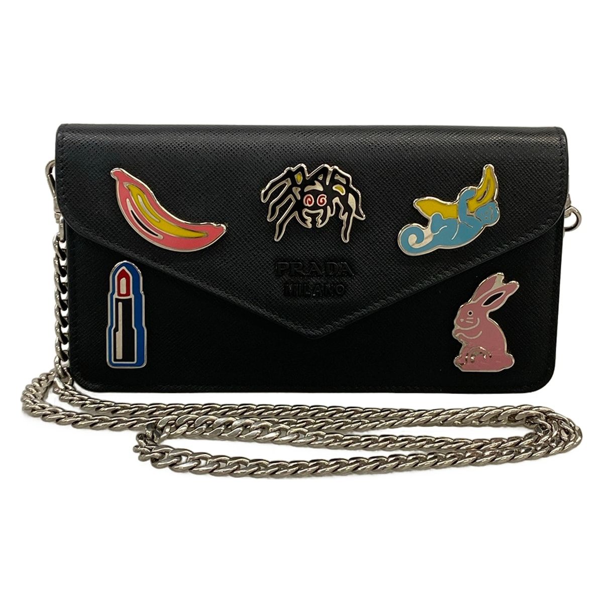 PRADA(プラダ) ショルダーバッグ - 黒 チェーンショルダー レザー