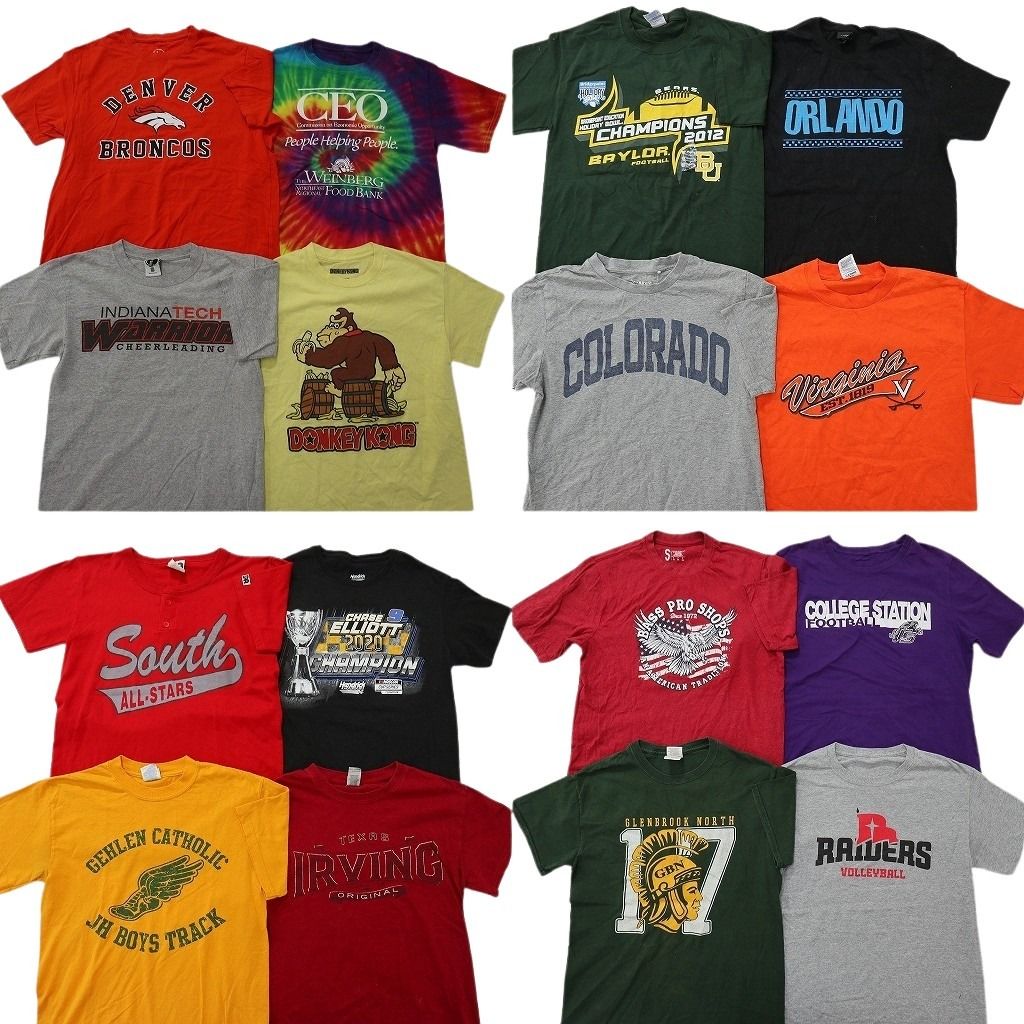 古着卸 まとめ売り プリント Tシャツ 16枚セット ( メンズ S ) キャラクター ドンキーコング プロチーム NFL 中古 古着 NF9511