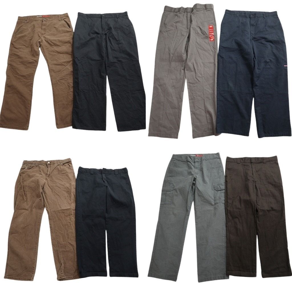 古着卸 まとめ売り ディッキーズ パンツ 8枚セット ( メンズ 38 ) カーゴパンツ 874 ダック地 デッドストック ブラック 中古 古着 NF9729