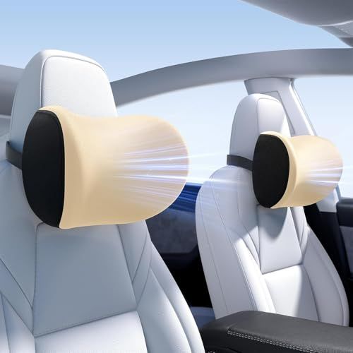 Wigoo ヘッドレスト 2個セット 車用頸椎枕 ネックピロー 低反発 通気設計 調節可能 取付簡単 洗濯可 無臭 U字型 頚椎サポート 取り外し可能なカバー 全車種対応 極間デザイン ログなし 旅行 車用品 べージュas 5b540813