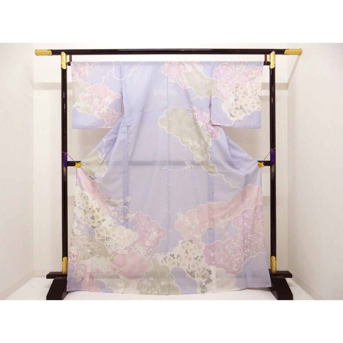 【新品】化繊　単衣　絽織訪問着