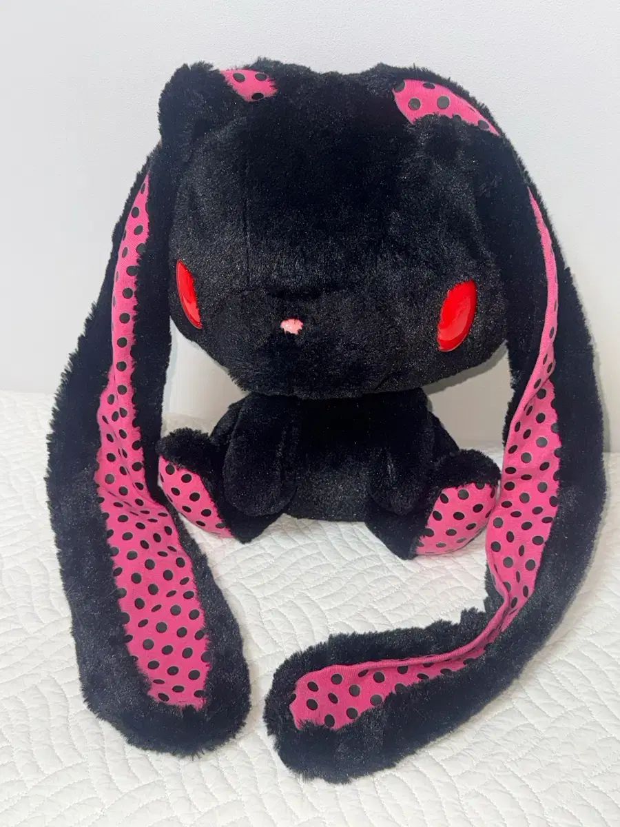 大型汎用うさぎ ドット 黒 ピンク