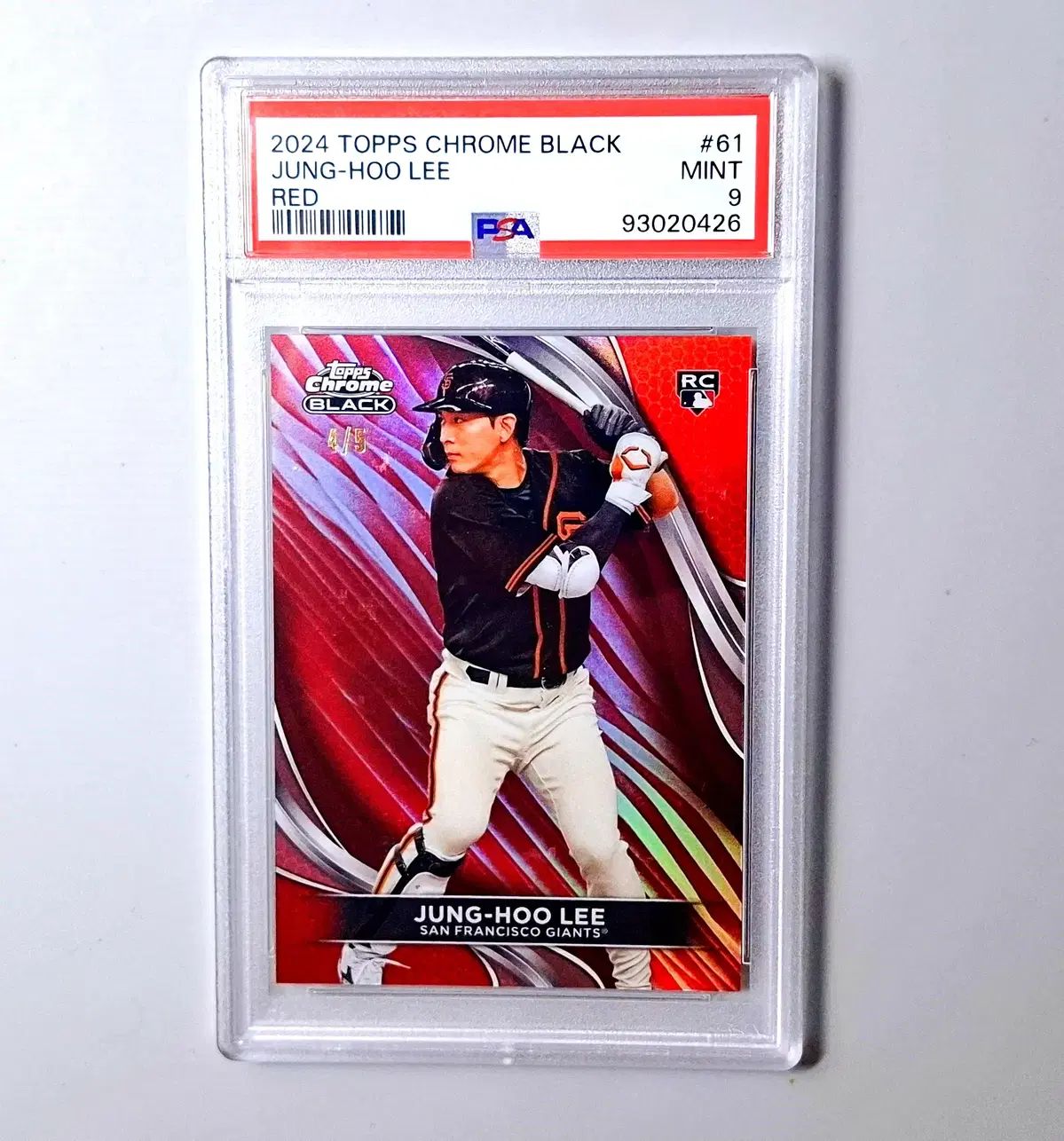 MLB 李政厚（イ・ジョンフ）ルーキー 5限定 レッドリフレクター PSA9 サンフランシスコ・ジァイアンツ メジャーリーグ 野球カード