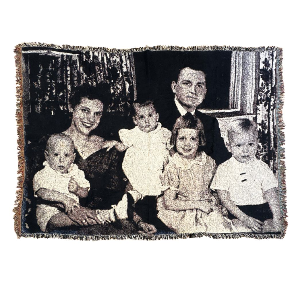 vintageラグ ブランケット マルチカバー タペストリー 家族 集合写真 フォト ポートレート モノクロ Rug Blanket Portrait 3866