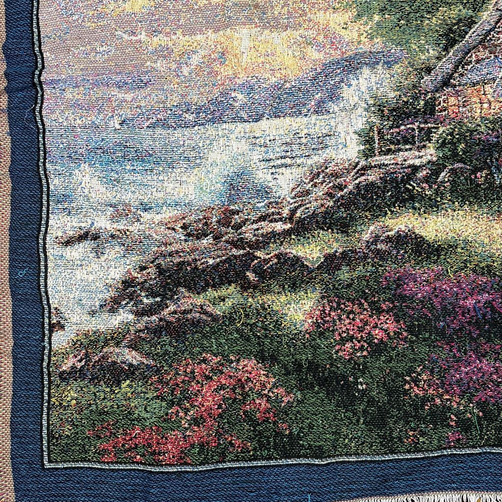 vintageラグ ブランケット マルチカバー タペストリー トーマスキンケード 別荘 絵画 アート Rug Blanket Vacation Home3196