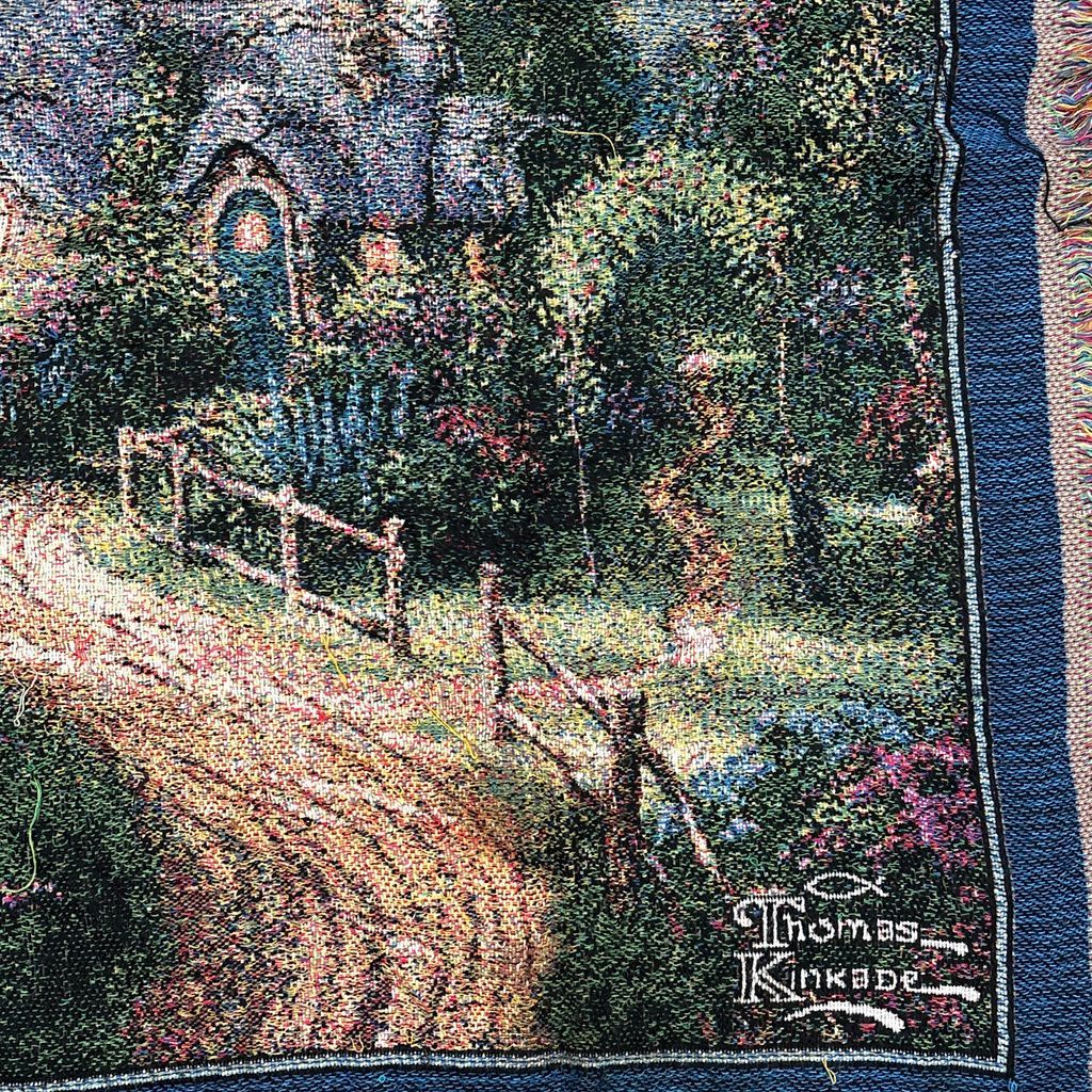 vintageラグ ブランケット マルチカバー タペストリー トーマスキンケード 別荘 絵画 アート Rug Blanket Vacation Home3196