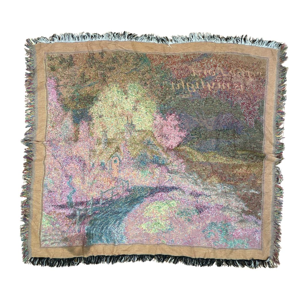 vintageラグ ブランケット マルチカバー タペストリー トーマスキンケード 別荘 絵画 アート Rug Blanket Vacation Home3196
