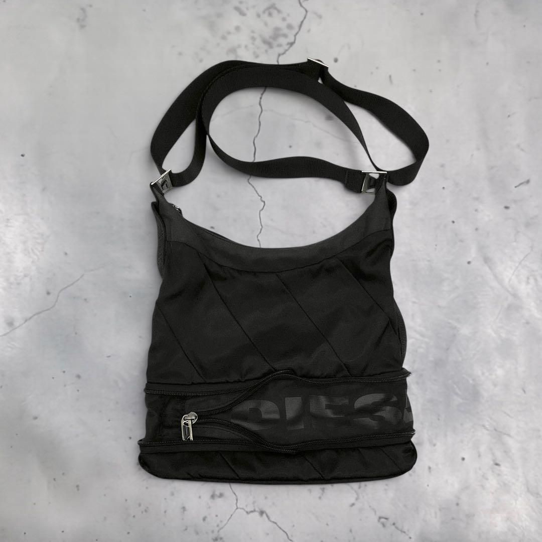DIESEL 00s y2k ナイロン ギミック ショルダーバッグ 黒 3343