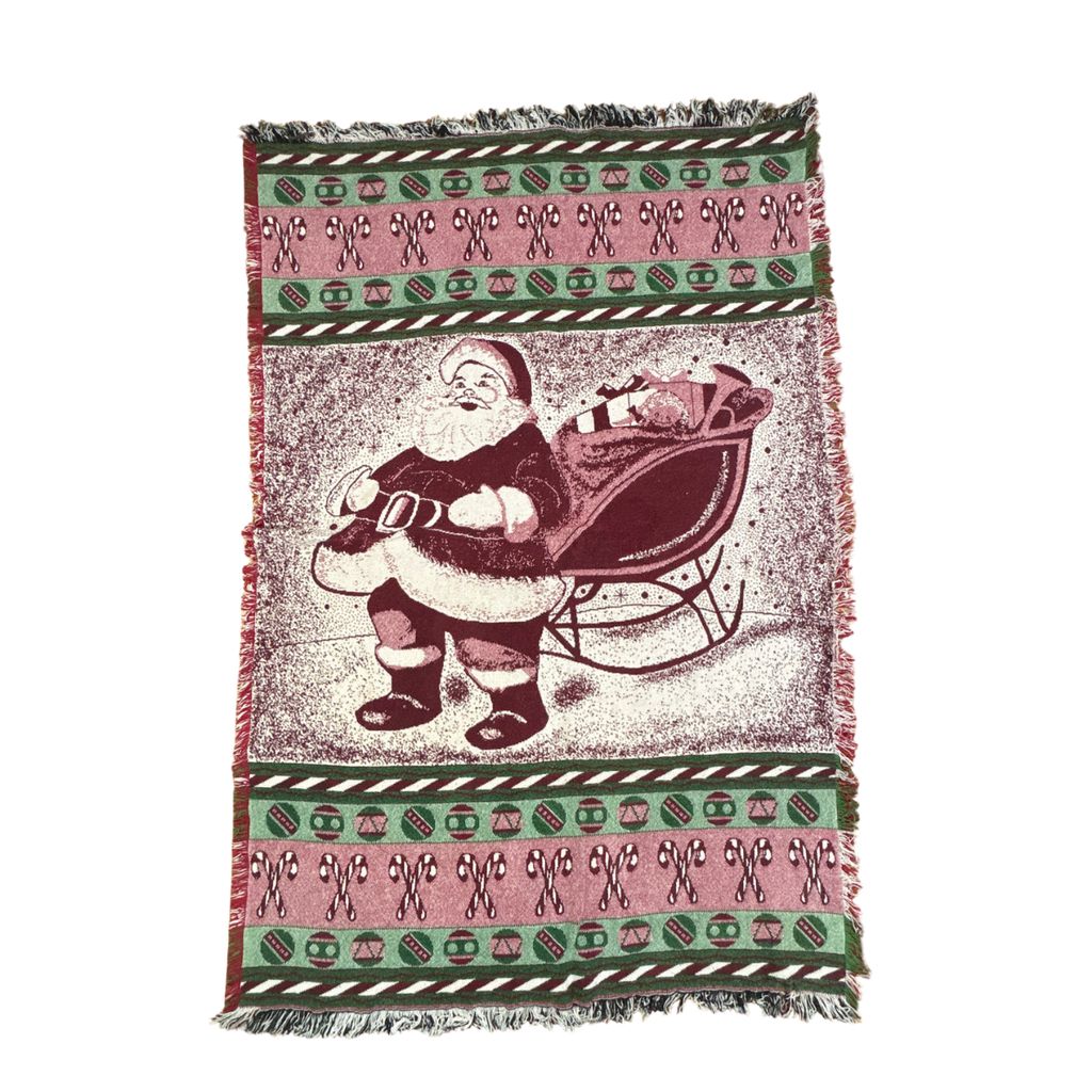 vintageラグ ブランケット マルチカバー タペストリー クリスマス