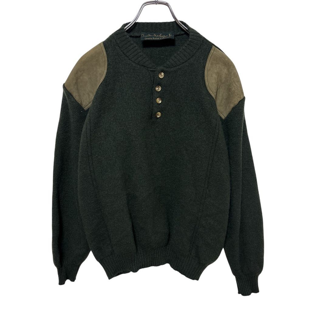 【Wooly Back】 MADE IN ENGLAND Gun Patch Command Sweater ガンパッチ付き コマンドニットセーター S4246