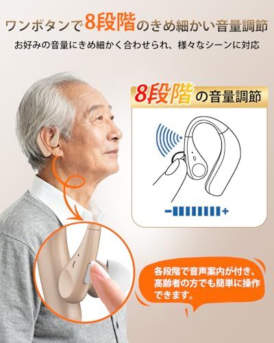 集音器 高齢者 しゅうおんき【2026最新進化版 革命的なデジタルチップ搭載!雑音を自動識別・低減】8段階音量調節 音声ガイドで簡単操作 音声拡聴器 自動電源ON/OFF 耳掛け式 音をクリアに増幅 15時間連続使用 580mAhの充電ケース付き Type-e 集音器 高齢者 しゅうおんき【2026最新進化版 革命的なデジタルチップ搭載!雑音を自動識別・低減】8段階音量調節 音声ガイドで簡単操作 音声拡聴器 自動電源ON/OFF 耳掛け式 音をクリアに増幅 15時間連続使用 580mAhの充電ケース付き Type-e