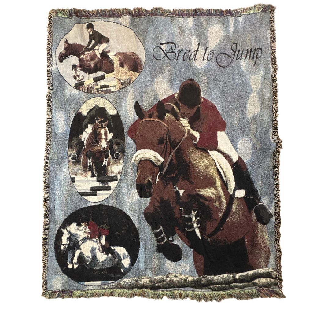 vintageラグ ブランケット マルチカバー タペストリー 馬術 障害物競走 レース アニマル Rug Blanket Horse 3413