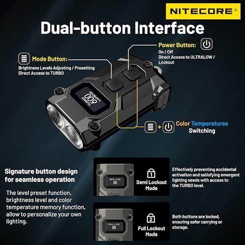 Nitecore TINI 3 インテリジェント 複数の色温度 600ルーメン キーチェーンライト 充電式EDCフラッシュライトタグ (ブラック)pms Nitecore TINI 3 インテリジェント 複数の色温度 600ルーメン キーチェーンライト 充電式EDCフラッシュライトタグ (ブラック)pms
