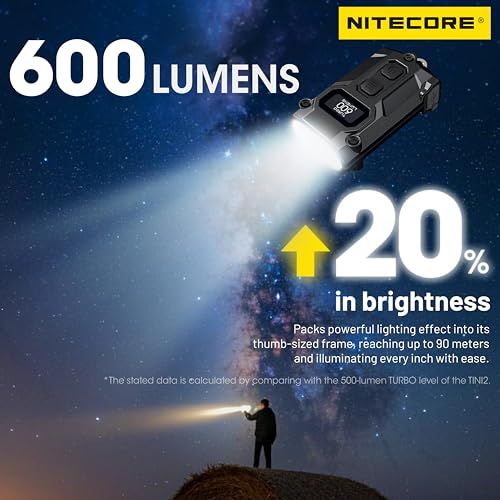 Nitecore TINI 3 インテリジェント 複数の色温度 600ルーメン キーチェーンライト 充電式EDCフラッシュライトタグ (ブラック)pms Nitecore TINI 3 インテリジェント 複数の色温度 600ルーメン キーチェーンライト 充電式EDCフラッシュライトタグ (ブラック)pms