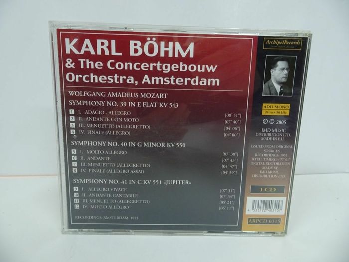 ☆CD【Mozart symphonies】Mozart: Symphonies Nos.39, 40, 41 ベーム