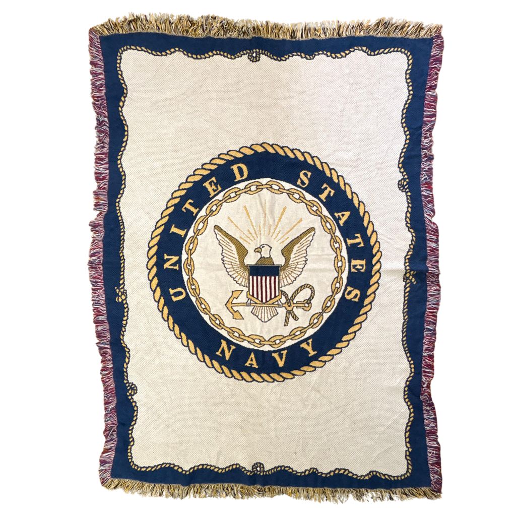 vintageラグ ブランケット マルチカバー タペストリー アメリカ海軍 米