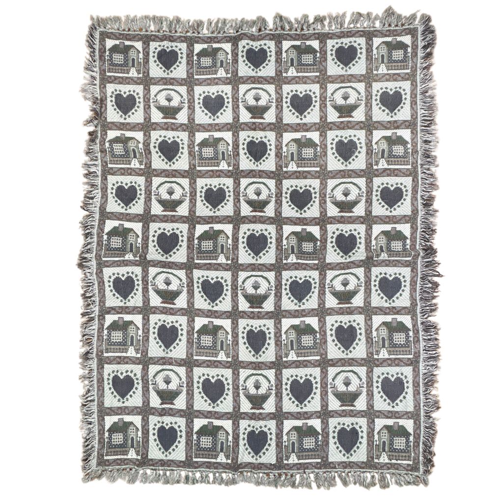 vintageラグ ブランケット マルチカバー タペストリー カントリー ハウス ハート フラワー Rug Blanket Country 3715