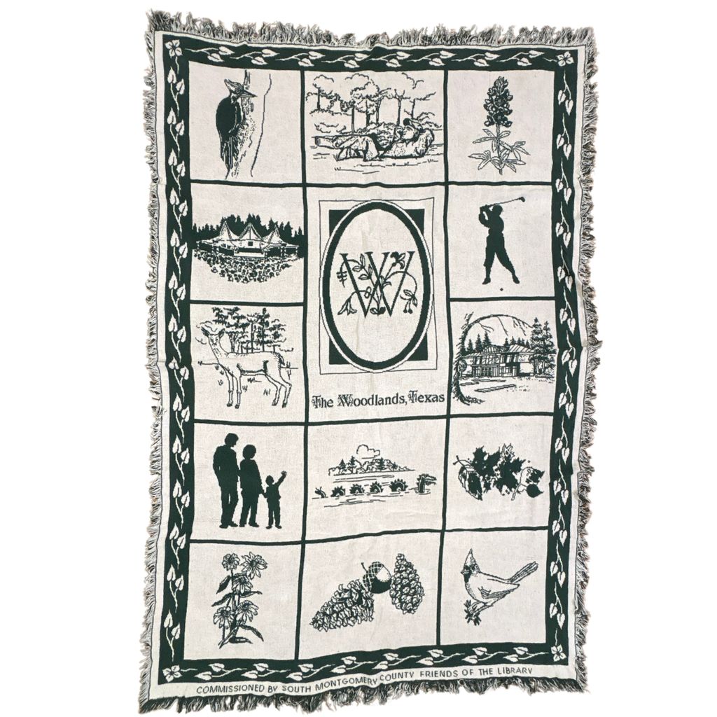 vintageラグ ブランケット マルチカバー タペストリー テキサス州 アニマル フラワー Rug Blanket The Woodlands 3506