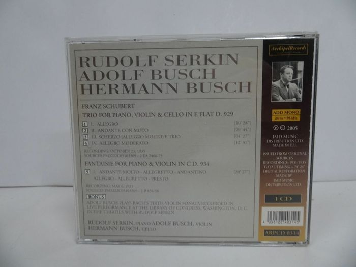 ☆CD「Schubert: Piano Trio D929」Franz Schubert, Johann Sebastian