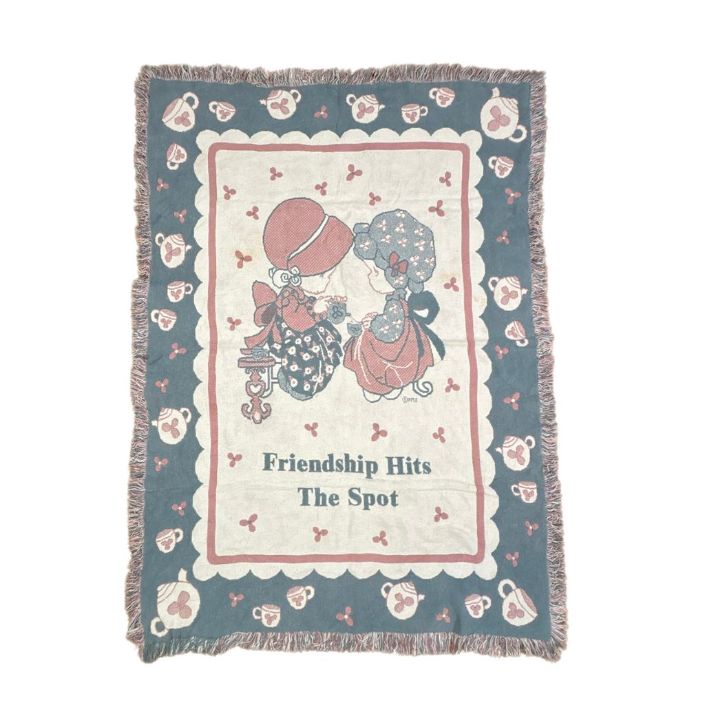 vintageラグ ブランケット マルチカバー タペストリー プレシャスモーメンツ 90s Rug Blanket Precious Moments 3938