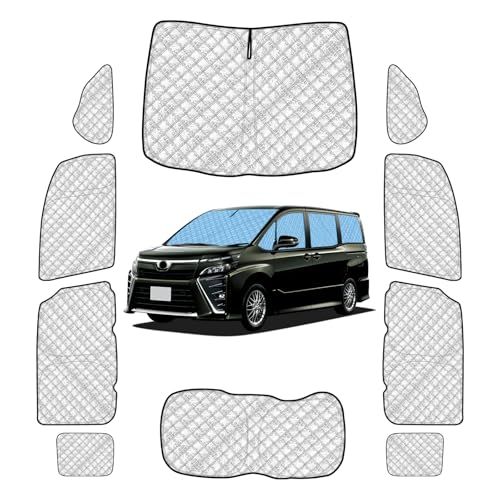 N◆ヴォクシー・ノア80系 専用サンシェード 全窓対応 車用 遮光シェード 車窓日よけ 車中泊グッズ はめ込み式 プライバシー確保 車用カーテン 盗難防止アウトドア 仮眠 車内の暑さ対策 カーフィルム カーシェード サイド カーテン セット 293802f2