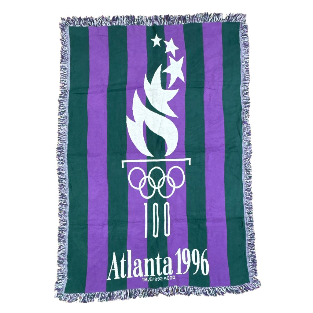 vintageラグ ブランケット マルチカバー タペストリー 100周年記念 アトランタ五輪 Rug Blanket 1996 Olympics 2633