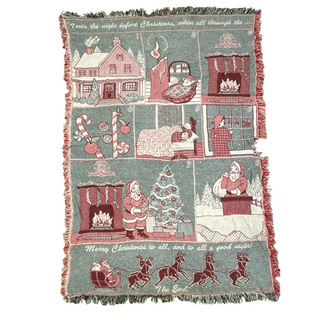 vintageラグ ブランケット マルチカバー タペストリー クリスマス