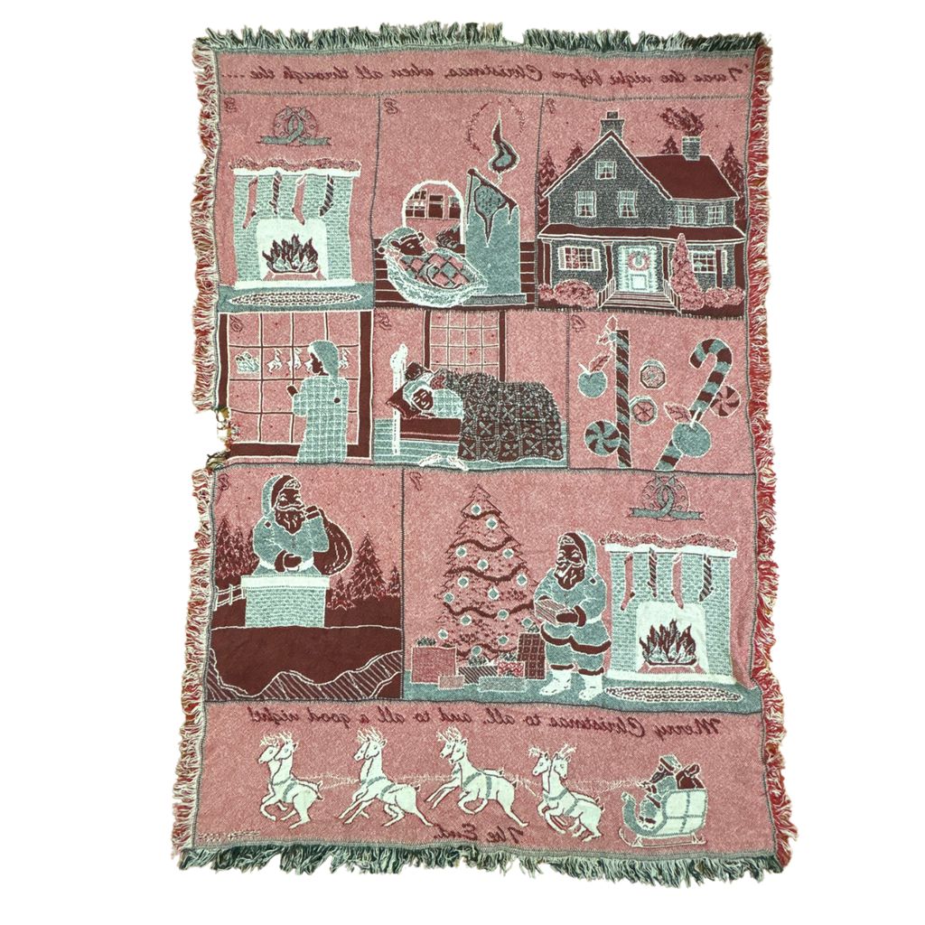 vintageラグ ブランケット マルチカバー タペストリー クリスマス