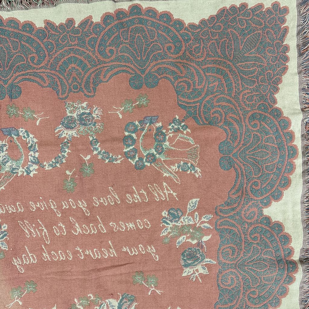 vintageラグ ブランケット マルチカバー タペストリー メッセージ