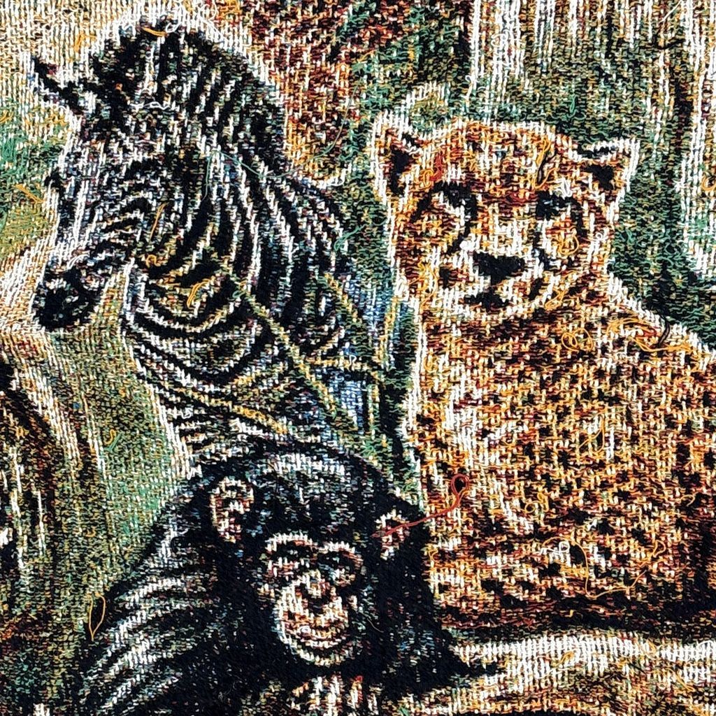 vintageラグ ブランケット マルチカバー タペストリー シマウマ