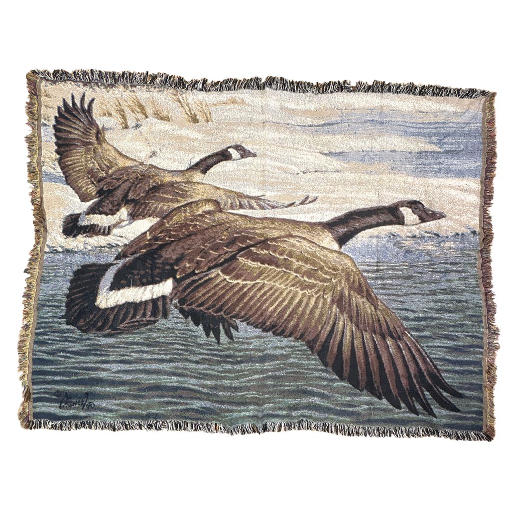 vintageラグ ブランケット マルチカバー タペストリー カナダガン アニマル 鳥 Rug Blanket Goose 3585 7,200円