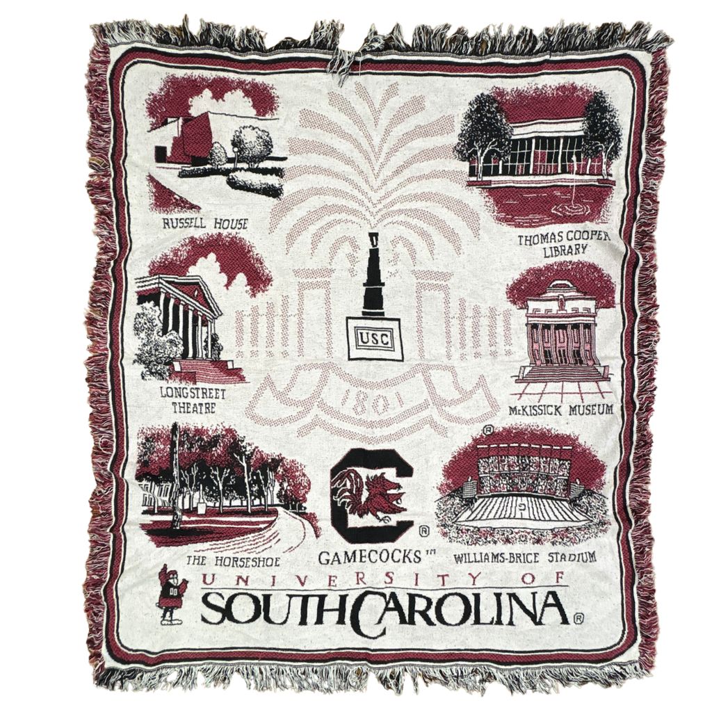 vintageラグ ブランケット マルチカバー タペストリー サウスカロライナ大学 カレッジ 名所 建物 Rug Blanket College 3629 5,680円